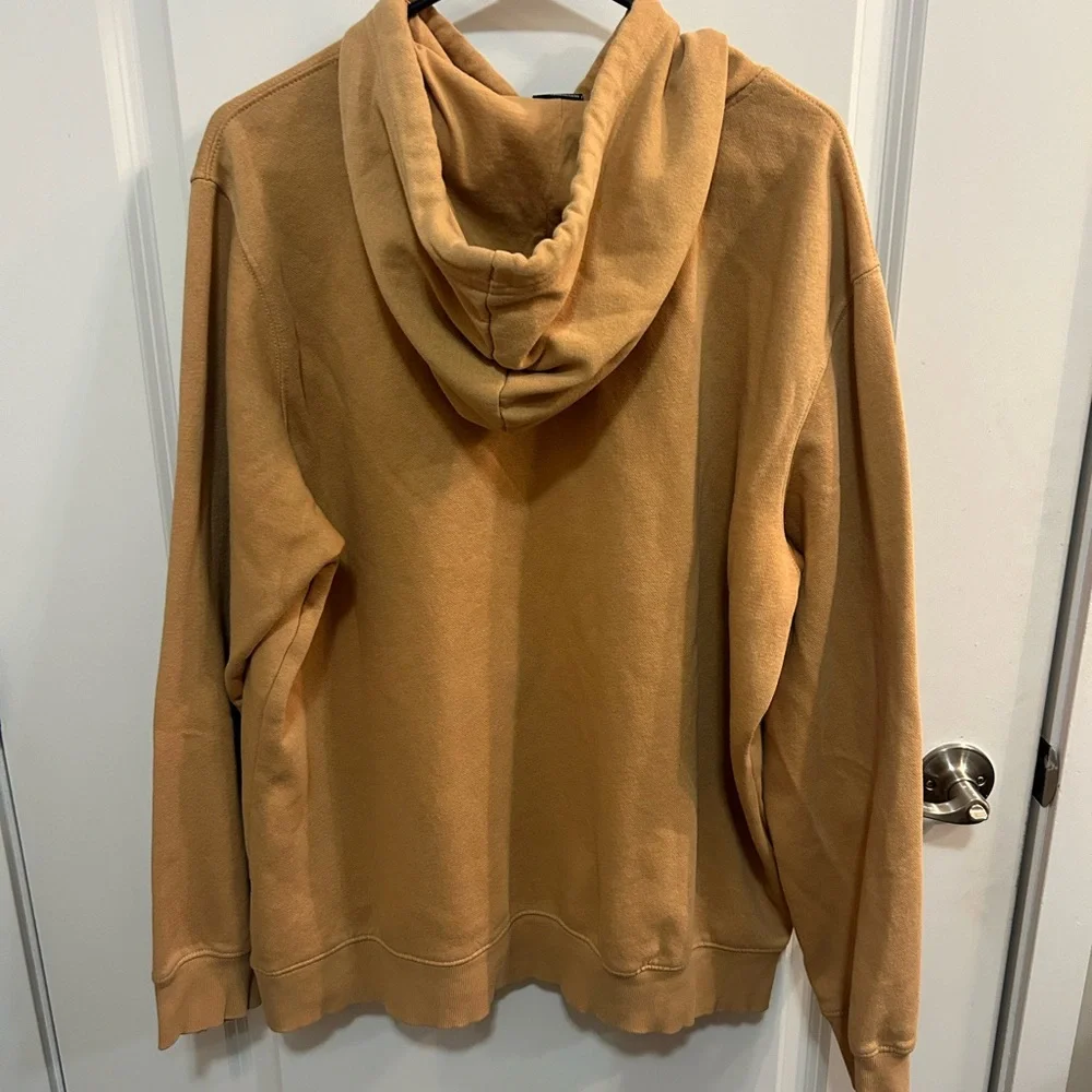 The North Face Hoodie Tan Brown Logo Pullover Sweatshirt Size M Casual Outdoor - Picture 2 of 4